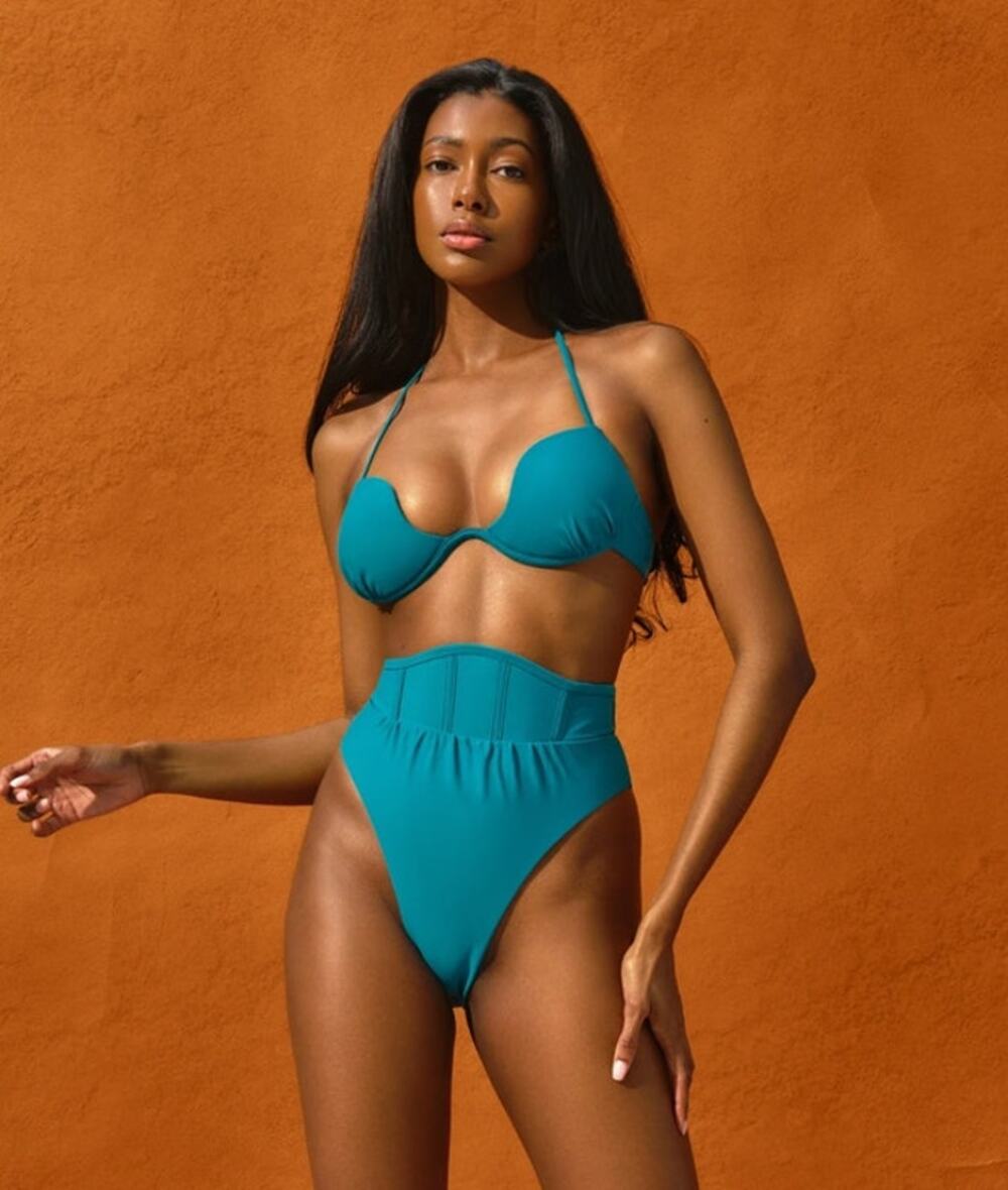 Andrea Iyamah Gura Crest Bikini Set Womens Size XS/ US 2-4 Color - Ocean